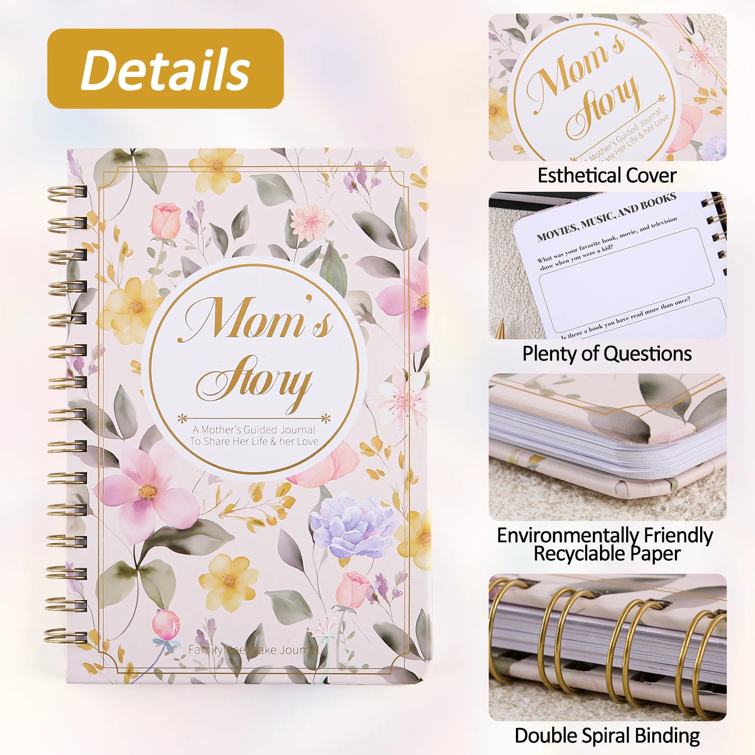 Mom, I Want Hear Your Life Story: A Mother's Guided Journal and Memory Keepsake Book to Share Her Life & Her Love for Mother